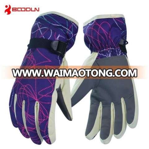 Long cuff waterproof reinforced design men's professional winter warm gloves for adults